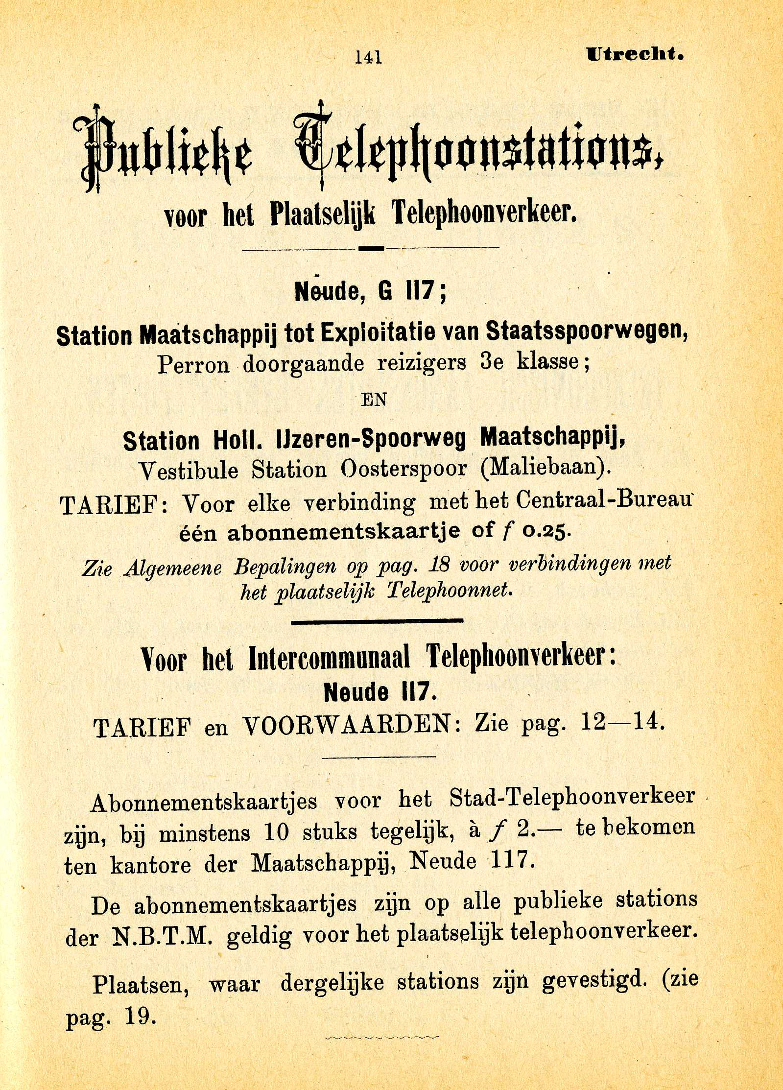 De telefoongids uit 1891.