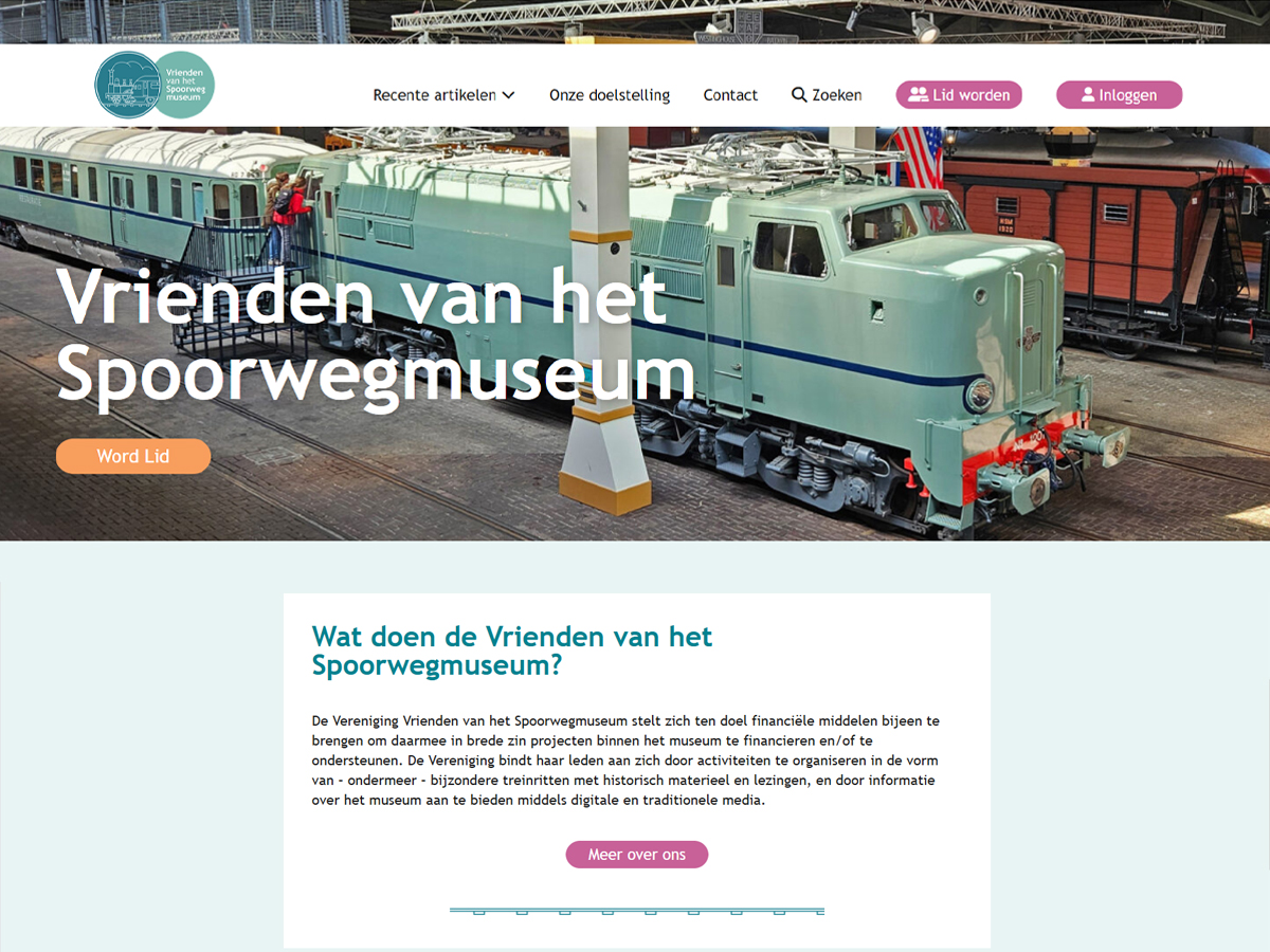 nieuwe website van de Vrienden van het Spoorwegmuseum